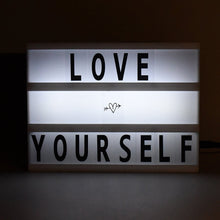 Black Mini A6 Magnetic Cinematic Light Box with 82 Characters and 10 Emojis (1 Set)