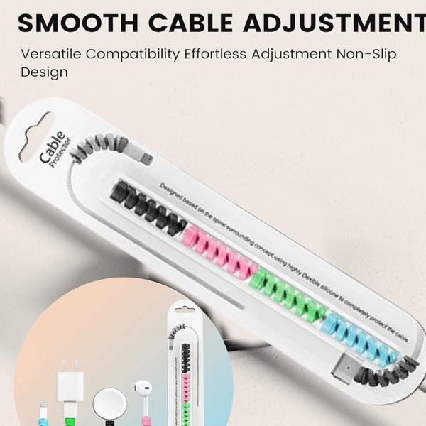 Spiral Charger Spring Cable Protector Data Cable Saver (Pack of 4)