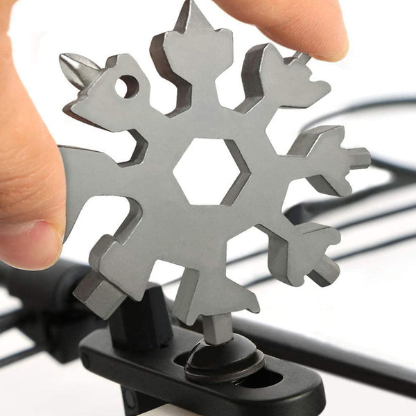 Durable 18-in-1 Snowflake Multi-Tool – Bottle Opener & Screwdriver Wrench Kit