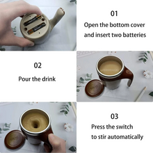 Stirring Coffee Mug | Magnetic Stirring Coffee Cup | Stainless Steel Mug for Milk | Travel Mixing Cup | Self Stirring Coffee Mug, Suitable for Coffee / Milk / Hot Chocolat | Battery Operated ( Battery Not Included)