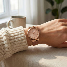 Elegant Rose Gold Finish Analog Wrist Watch (1 Pc)